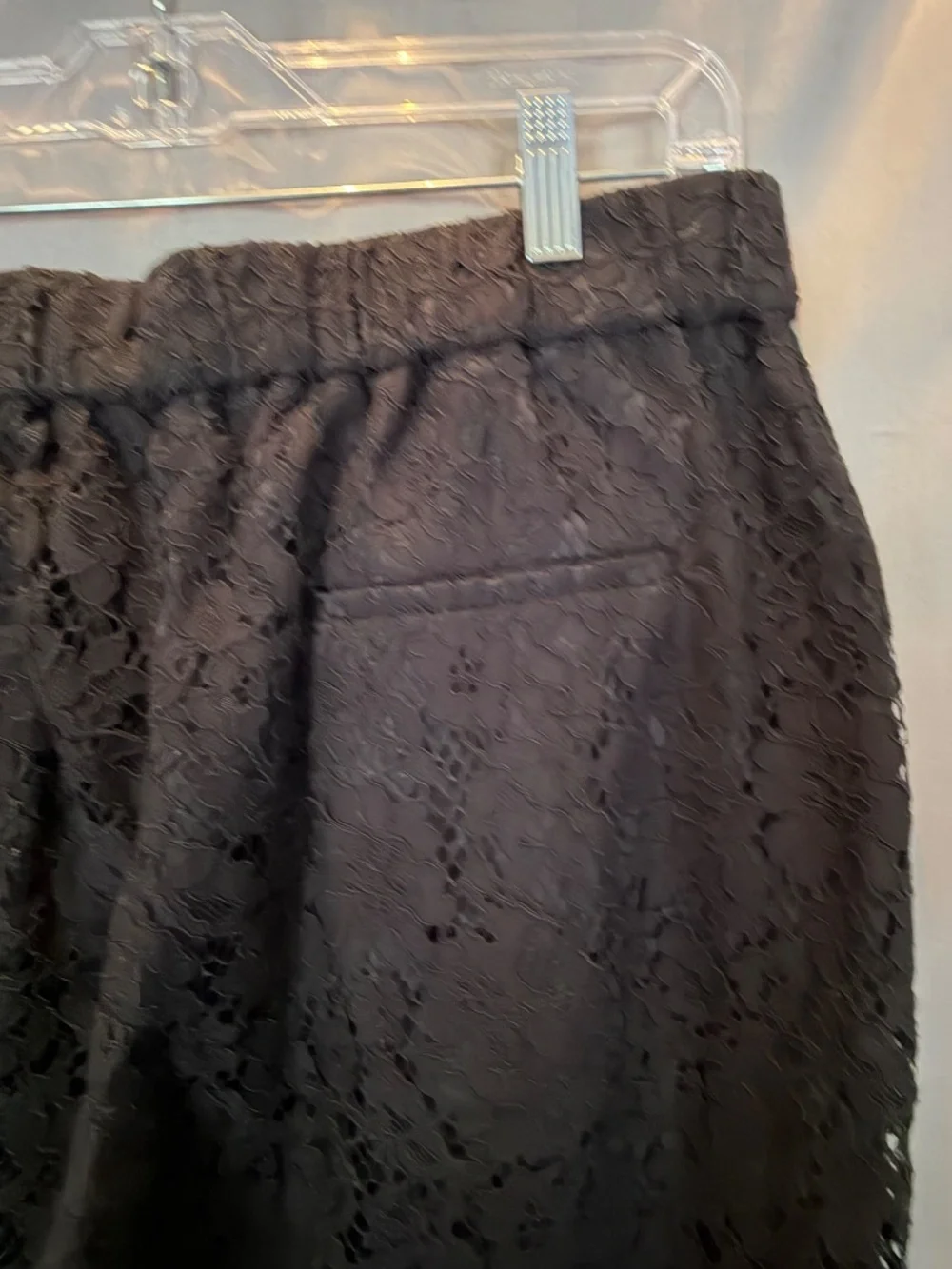 J.Crew Floral Lace Pull-On Easy Pants in Black Lace with lining, Size 10T (NWT)